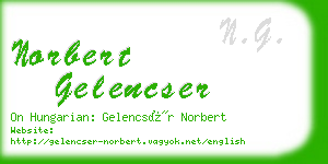 norbert gelencser business card